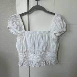 French Connection white short sleeve blouse
